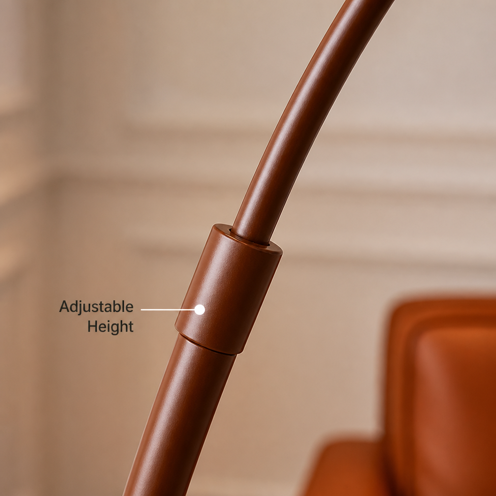 Vintage Orange Acrylic Adjustable Arch Floor Lamp