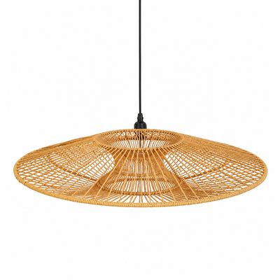 Vintage Paper Rope Flying Saucer Pendant Light