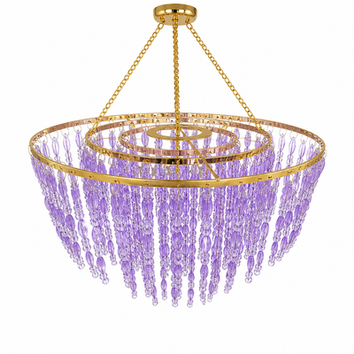 Vintage Purple Beaded Pendant Light