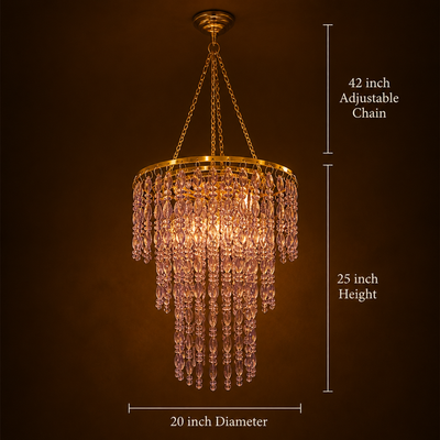Vintage Purple Beaded Pendant Light