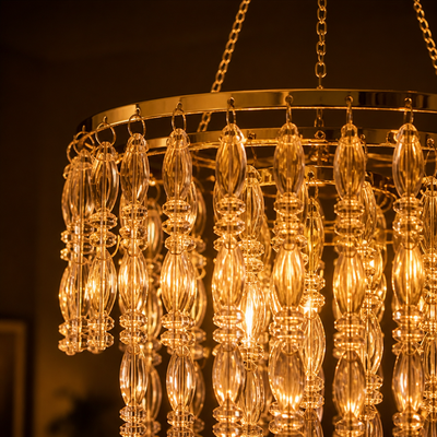 Vintage Purple Beaded Pendant Light