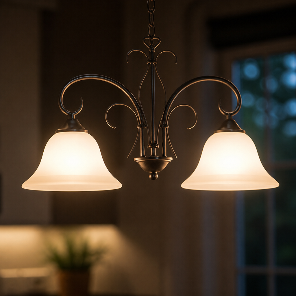 Vintage Rust with Glass Shade Pendant Light