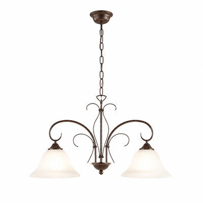 Vintage Rust with Glass Shade Pendant Light