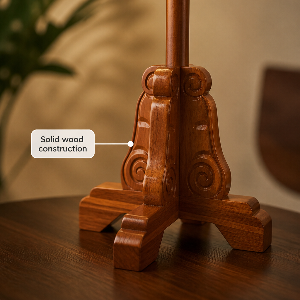 Vintage Solid Wood LED Floor Lamp