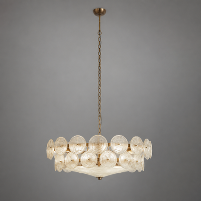 Vintage White LED Round Chandelier
