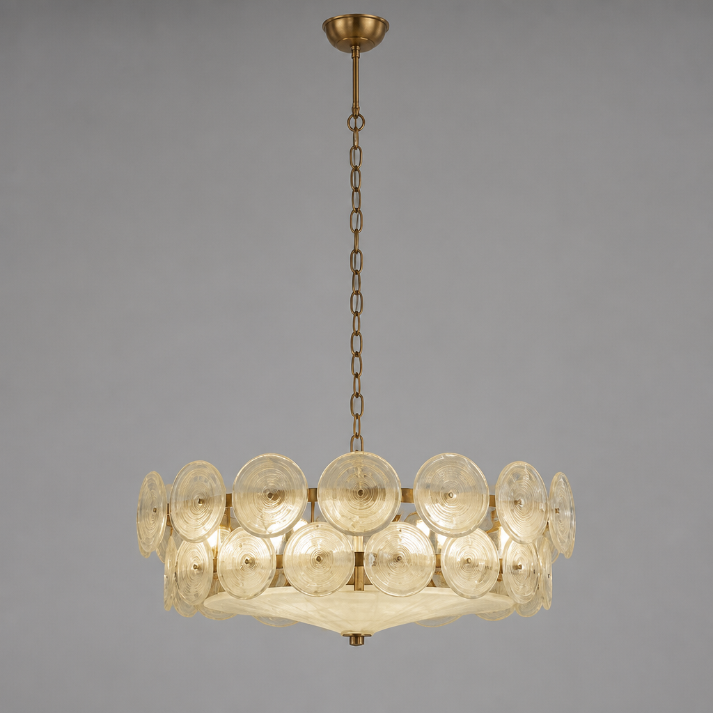 Vintage White LED Round Chandelier