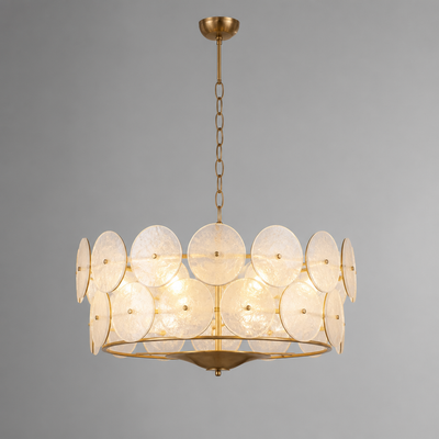 Vintage White LED Round Chandelier