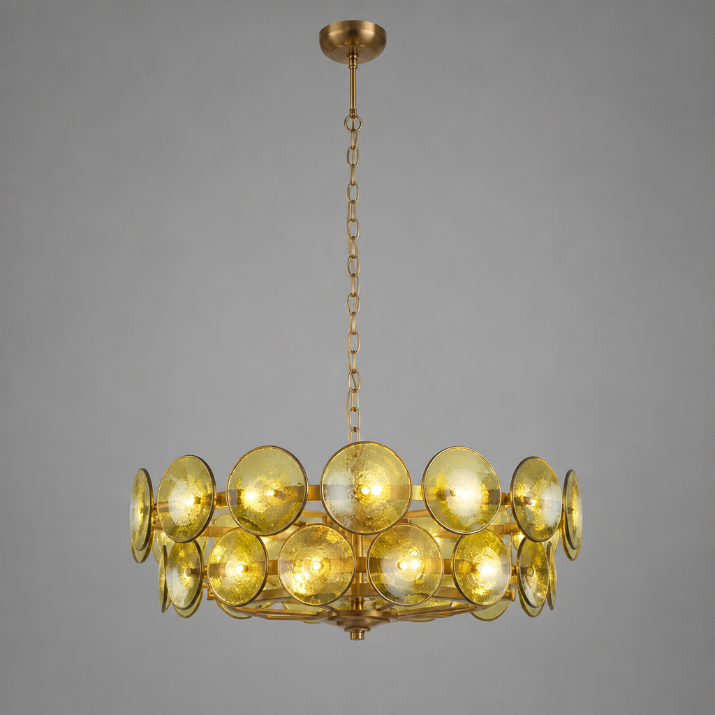 Vintage White LED Round Chandelier