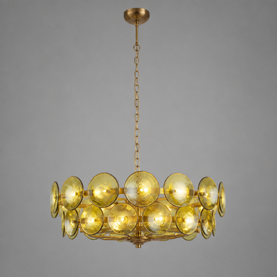 Vintage White LED Round Chandelier