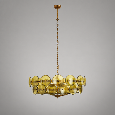 Vintage White LED Round Chandelier
