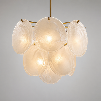 Vintage White LED Round Chandelier