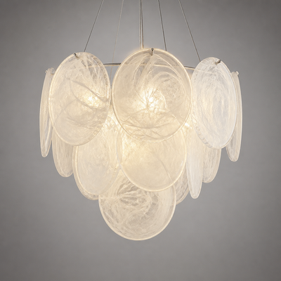 Vintage White LED Round Chandelier
