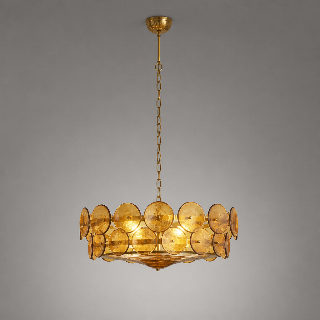 Vintage White LED Round Chandelier