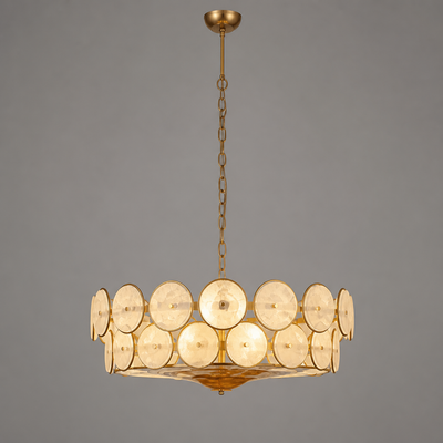 Vintage White LED Round Chandelier