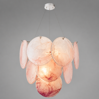 Vintage White LED Round Chandelier