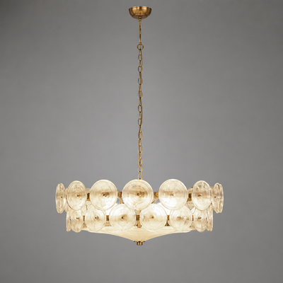 Vintage White LED Round Chandelier