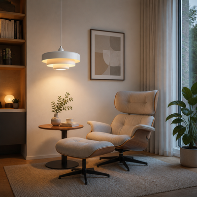 Vintage White Metal Three-Layer Pendant Light