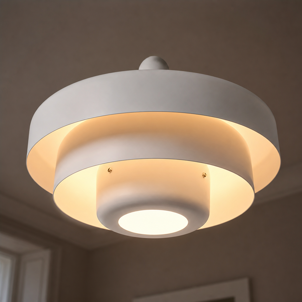 Vintage White Metal Three-Layer Pendant Light