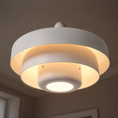 Vintage White Metal Three-Layer Pendant Light
