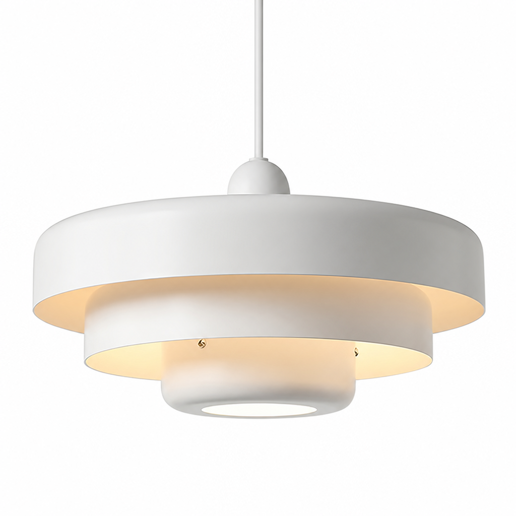 Vintage White Metal Three-Layer Pendant Light