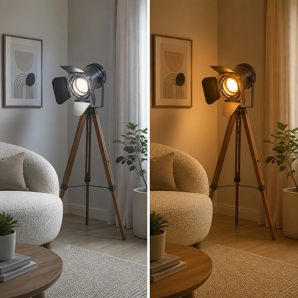 Vintage Wood & Iron Floor Lamp