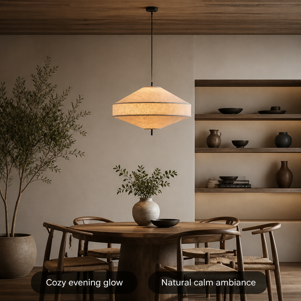 Wabi-Sabi Fabric Pendant Light