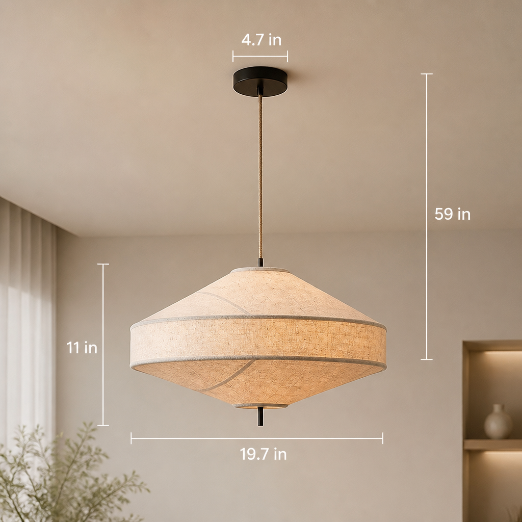Wabi-Sabi Fabric Pendant Light