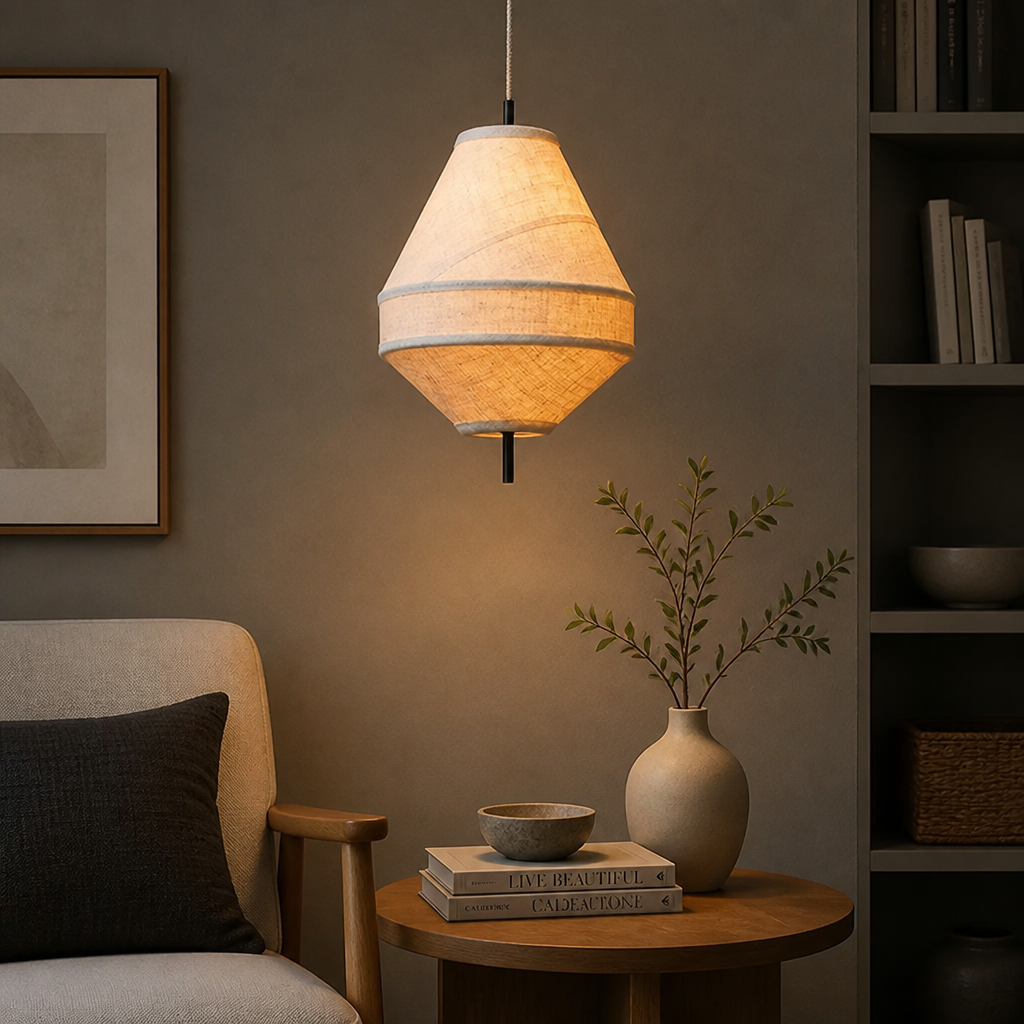 Wabi-Sabi Fabric Pendant Light