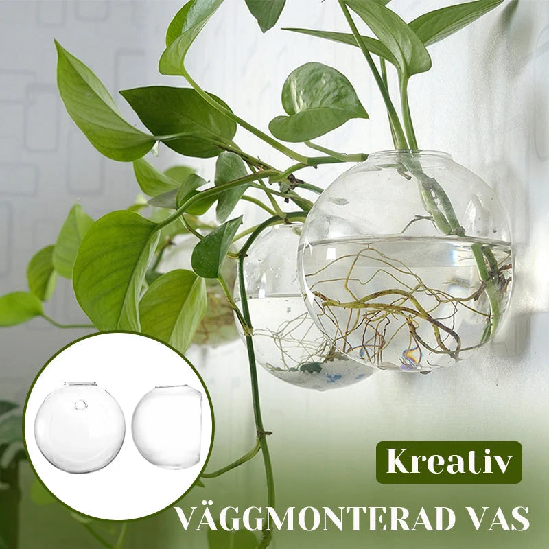 Wall Vase Drill-Free Mounting Borosilicate Glass