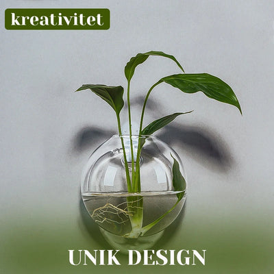 Wall Vase Drill-Free Mounting Borosilicate Glass
