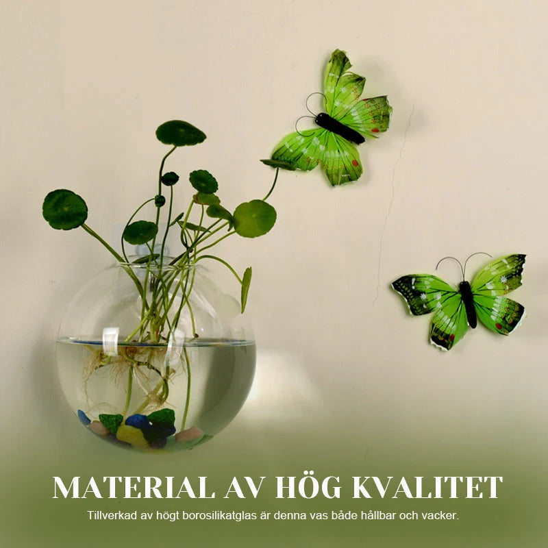 Wall Vase Drill-Free Waterproof Borosilicate Glass