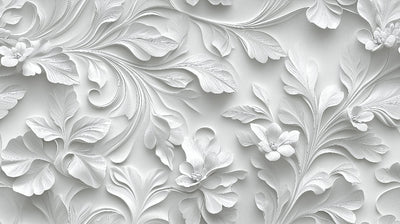 Wallpaper 3D Embossed Floral Paste & Self-Adhesive