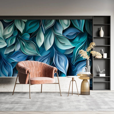 Wallpaper 3D Embossed Leaf Peel & Stick Non-Woven