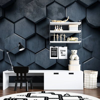 Wallpaper 3D Honeycomb Metallic Peel & Stick