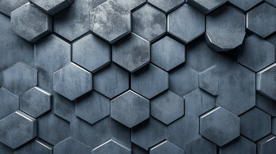 Wallpaper Non-Woven 3D Honeycomb Metallic Gray Peel & Stick