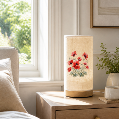 Watercolor Poppy Desk Lamp