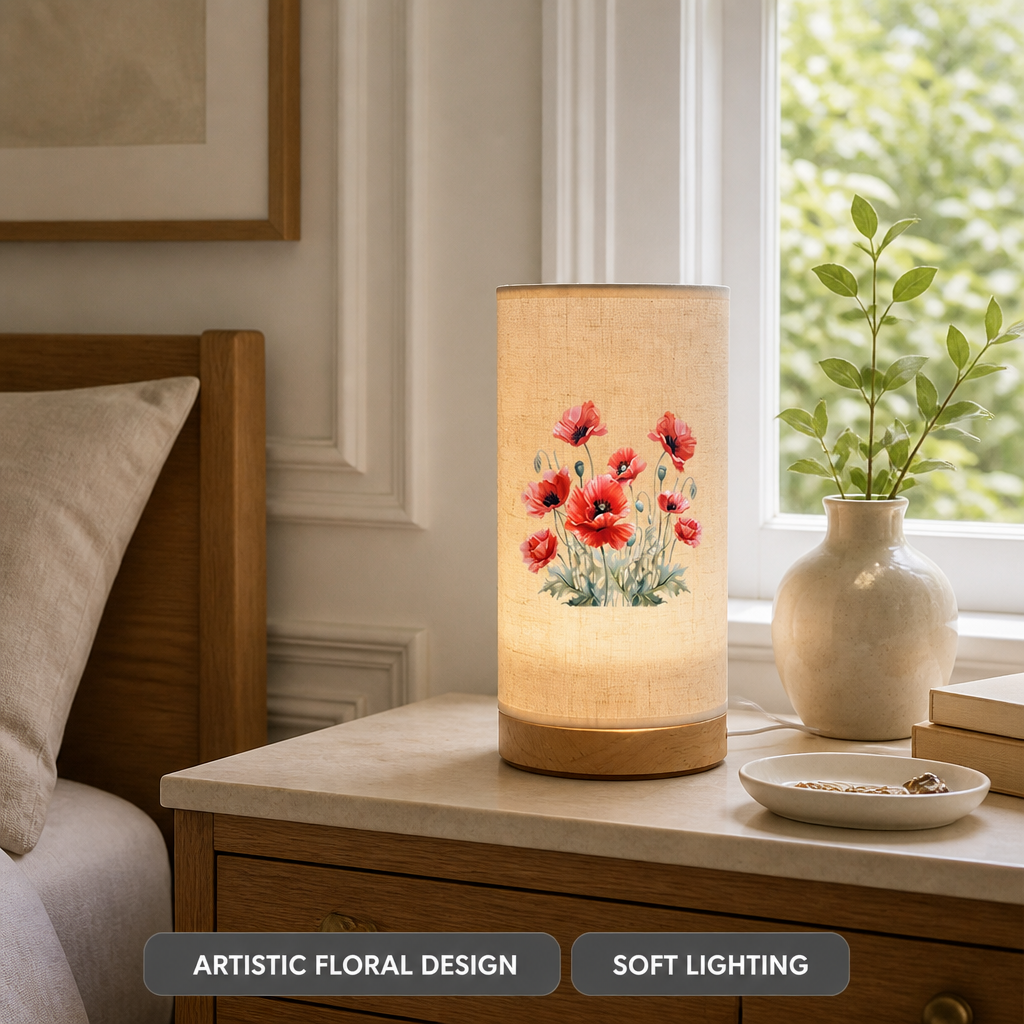 Watercolor Poppy Desk Lamp