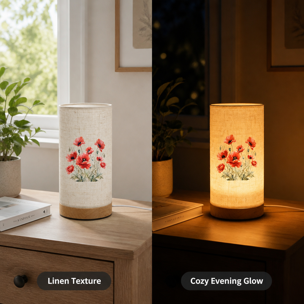Watercolor Poppy Desk Lamp