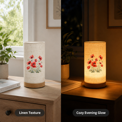 Watercolor Poppy Desk Lamp