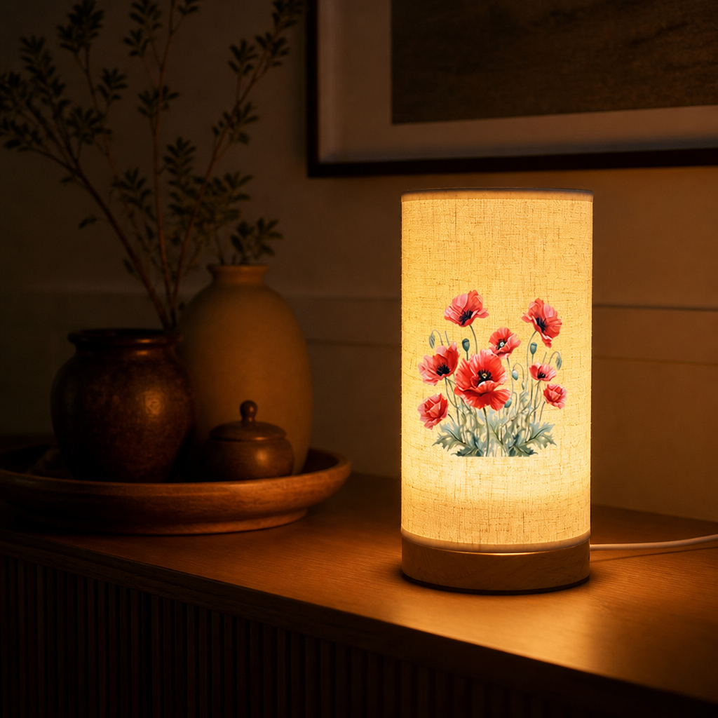 Watercolor Poppy Desk Lamp