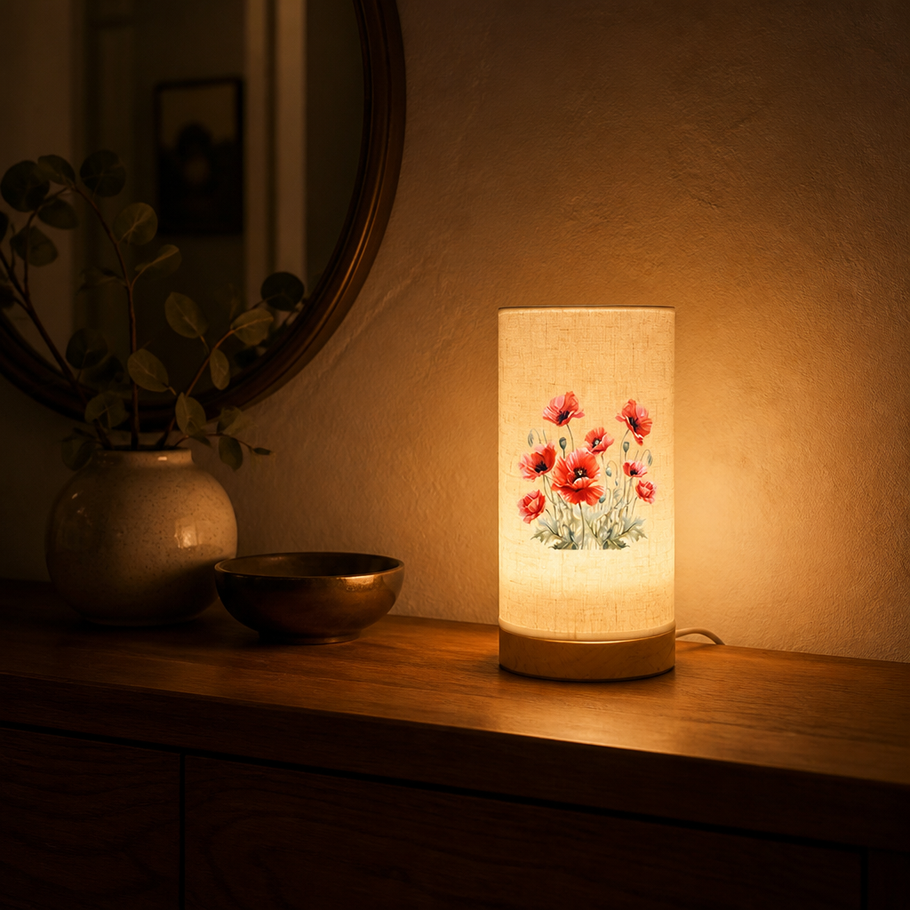 Watercolor Poppy Desk Lamp