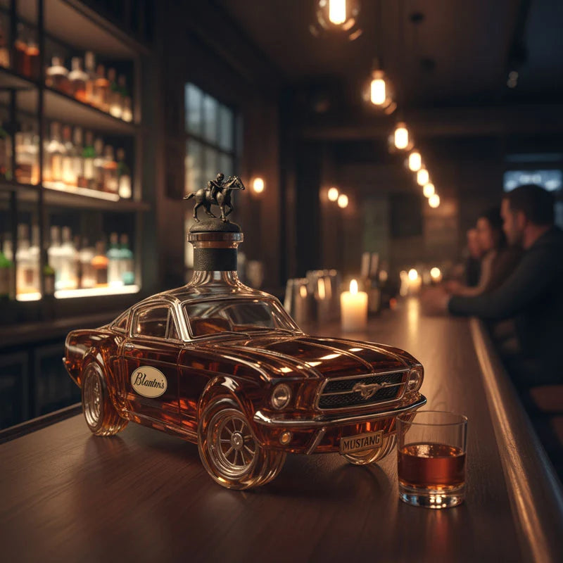 Whiskey Decanter Glass Sports Car Silhouette Gift