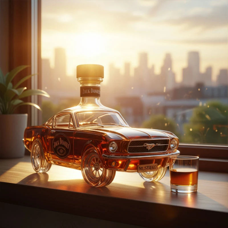 Whiskey Decanter Glass Sports Car Silhouette Gift