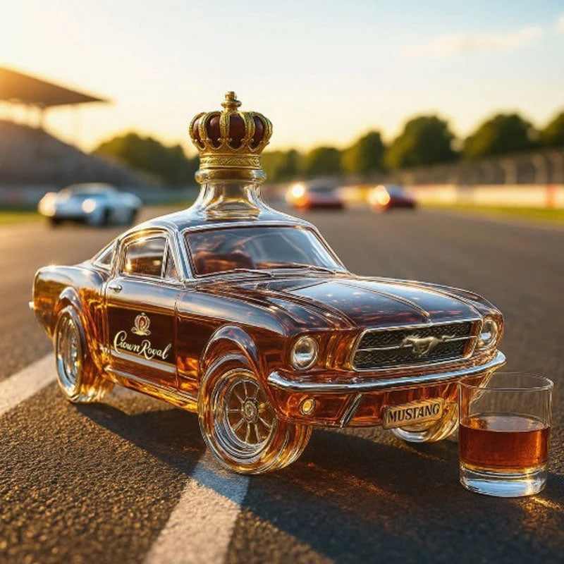 Whiskey Decanter Glass Sports Car Silhouette Gift