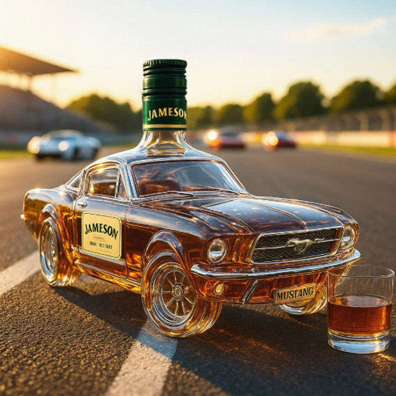 Whiskey Decanter Glass Sports Car Silhouette Gift