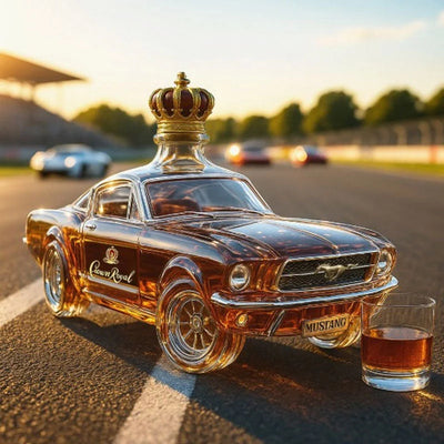 Whiskey Decanter Sports Car Silhouette Decorative Glass
