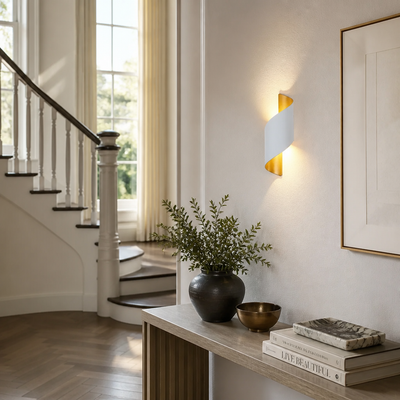 White Gold LED Outdoor Wall Light