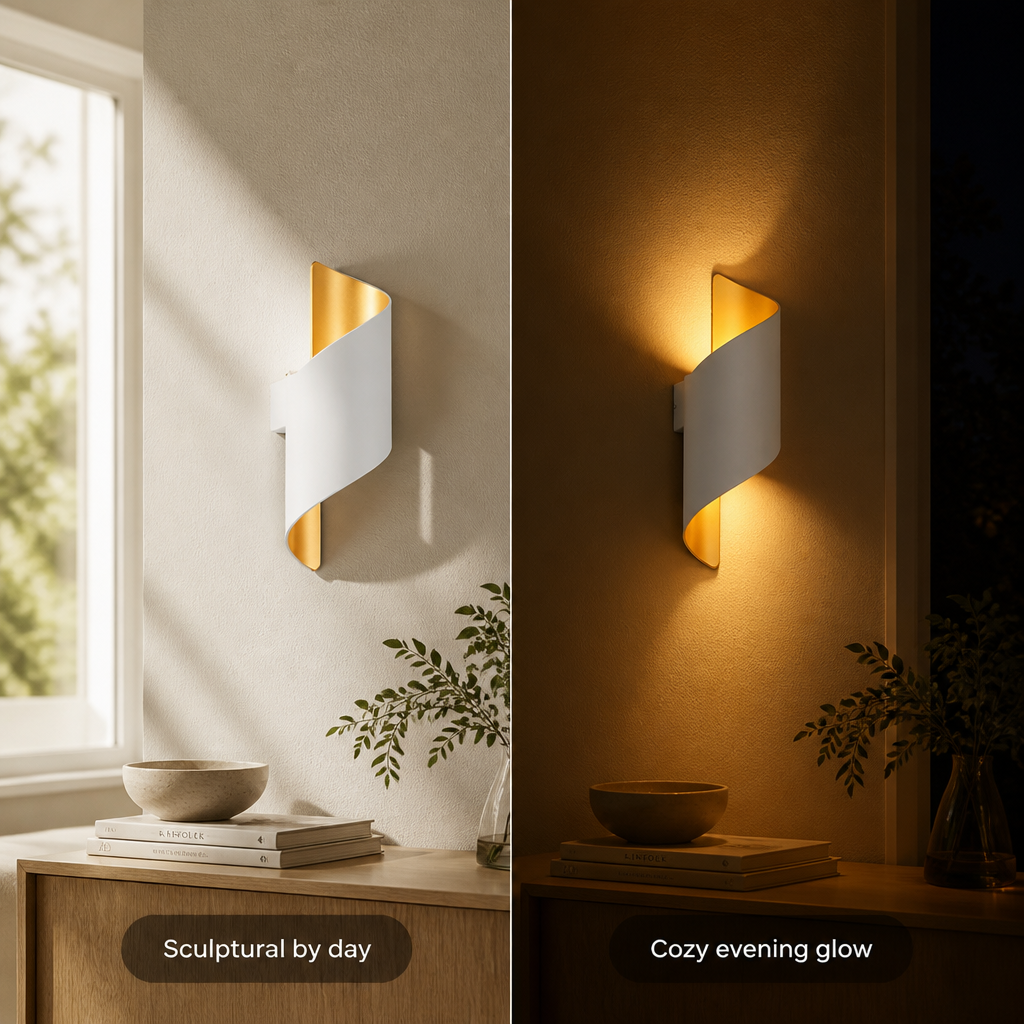 White Gold LED Outdoor Wall Light