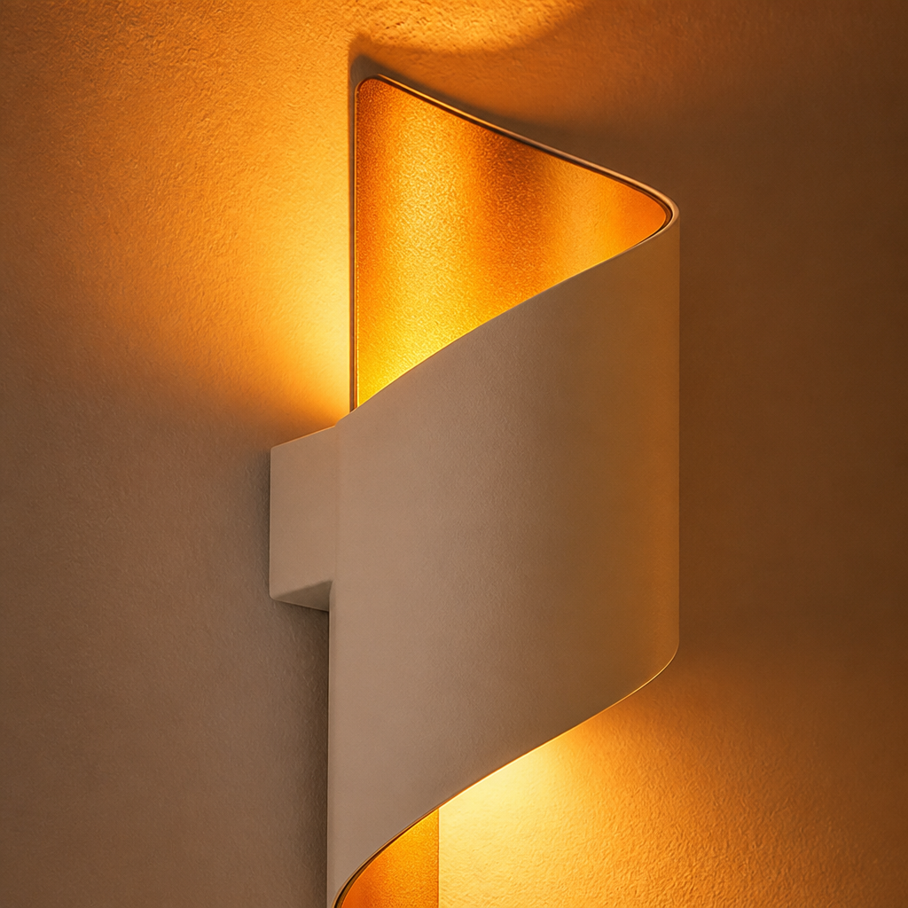 White Gold LED Outdoor Wall Light