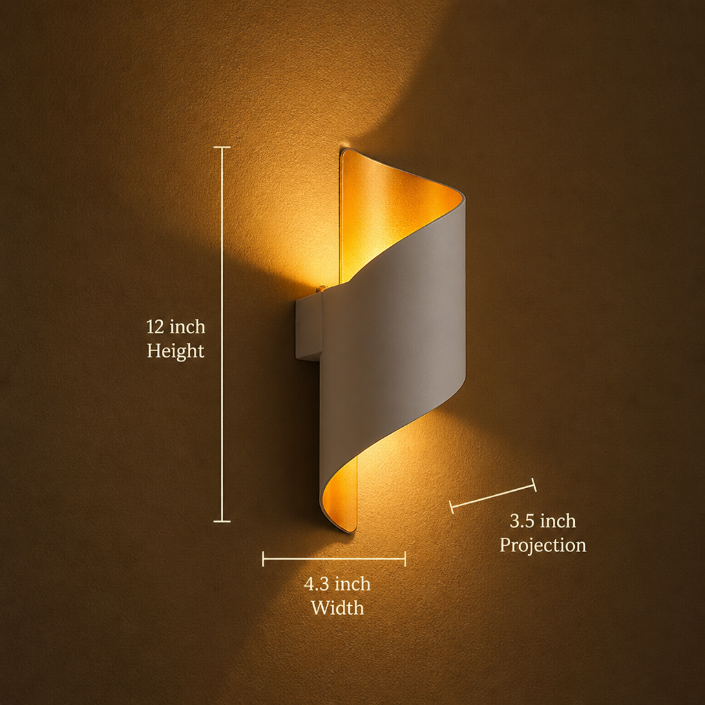 White Gold LED Outdoor Wall Light